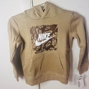 Nike Boy's Pullover Hoodie Brown Tan Size 5-5 years and 6-7 years